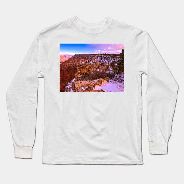 Grand Canyon in the snow Long Sleeve T-Shirt by aadventures